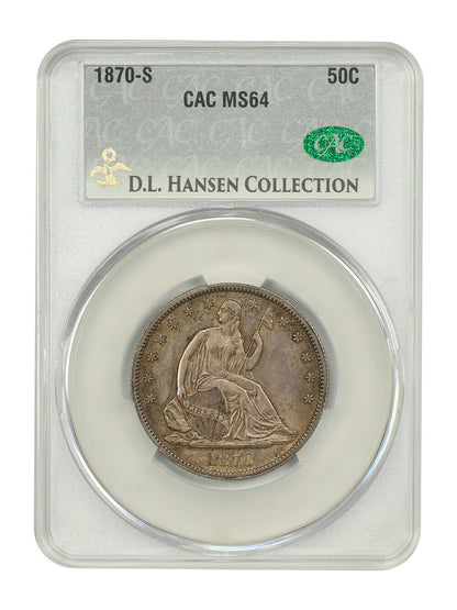 1870-S 50C CACG MS64 ex: D.L. Hansen - Liberty Seated Half Dollar