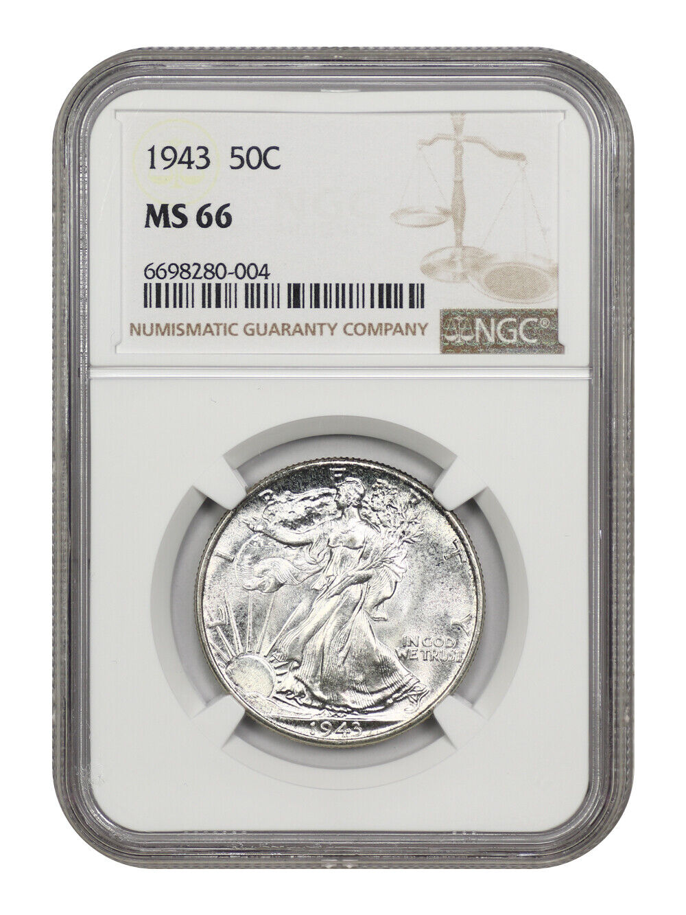 1943 50C NGC MS66