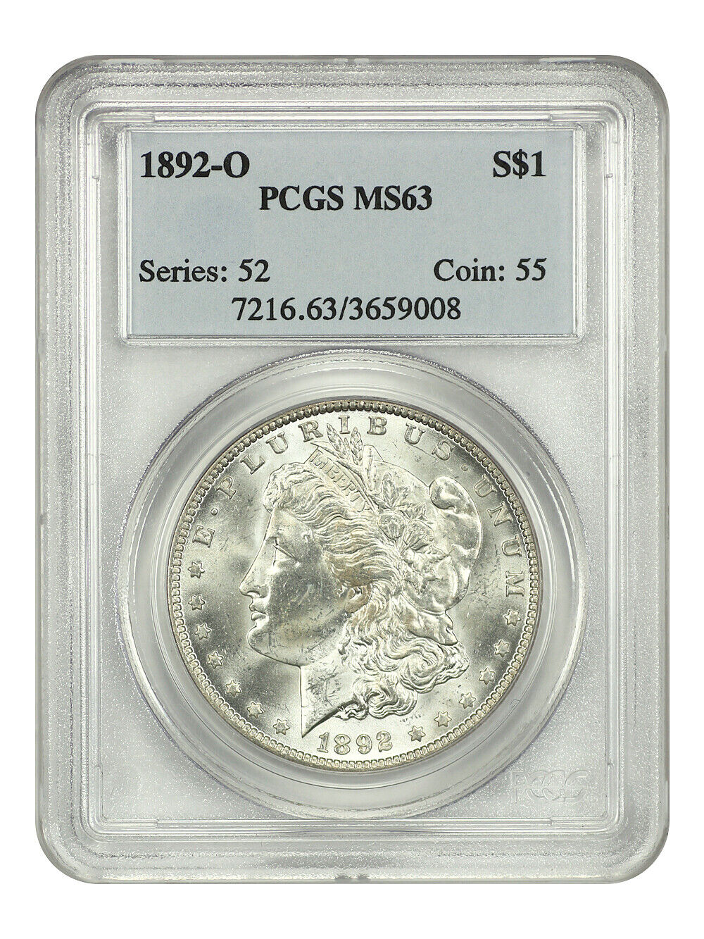 1892-O $1 PCGS MS63 - Morgan Dollar