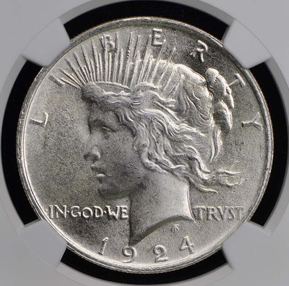 1924 Peace Dollar S$1 NGC MS67