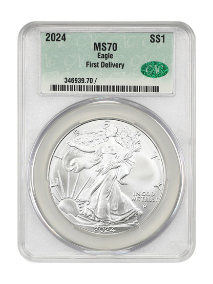 2024 $1 Silver Eagle CACG MS70 First Delivery