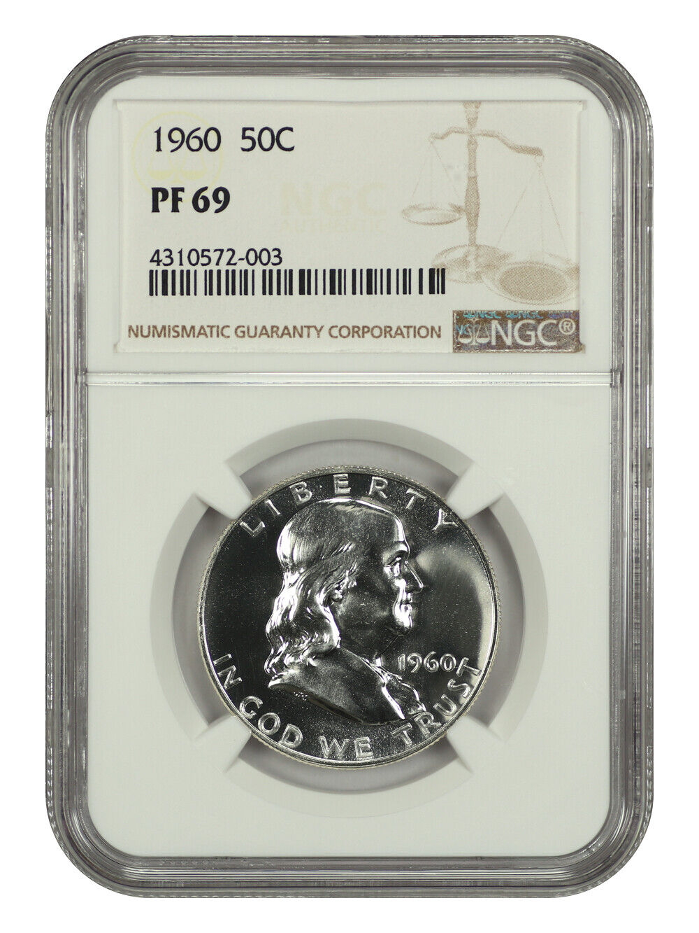 1960 50C NGC PR69 - Franklin Half Dollar