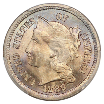 1889 3CN PCGS MS67 ex: D.L. Hansen