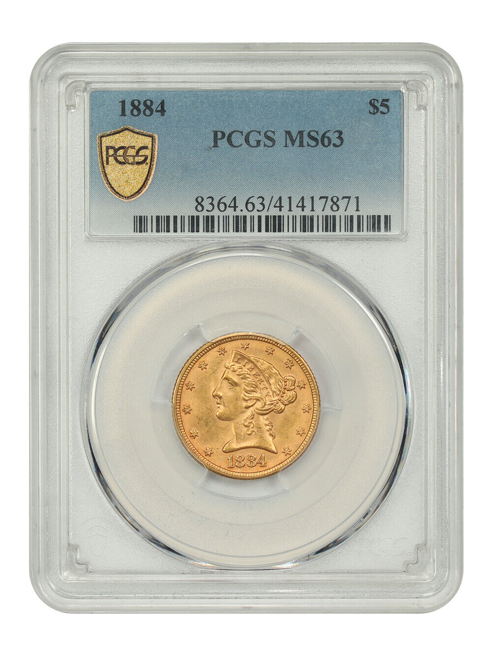 1884 $5 PCGS MS63 - Liberty Head $5