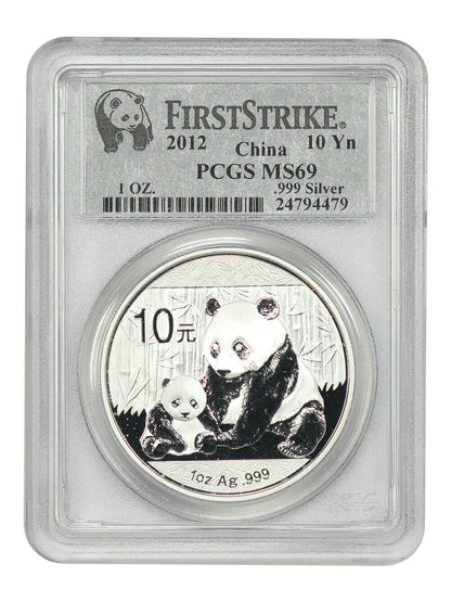 China: 2012 10Yn Silver Panda PCGS MS69 (First Strike) - Other