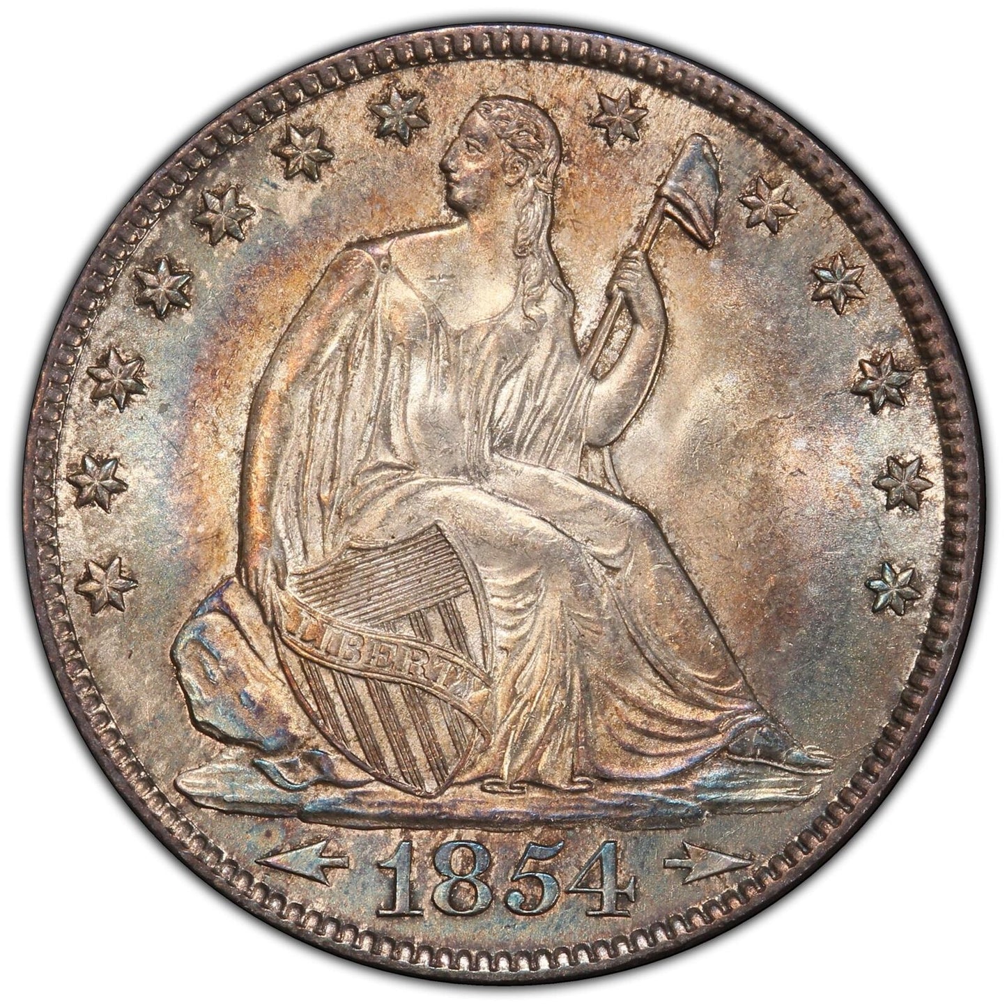 1854-O 50C Arrows Liberty Seated Half Dollar PCGS MS66