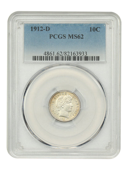 1912-D 10C PCGS MS62 - Barber Dime