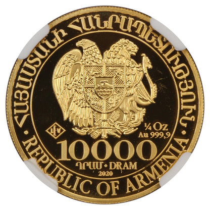 Armenia: 2020LEV 10,000 Gold Dram NGC MS70 (Noah's Ark) - Other