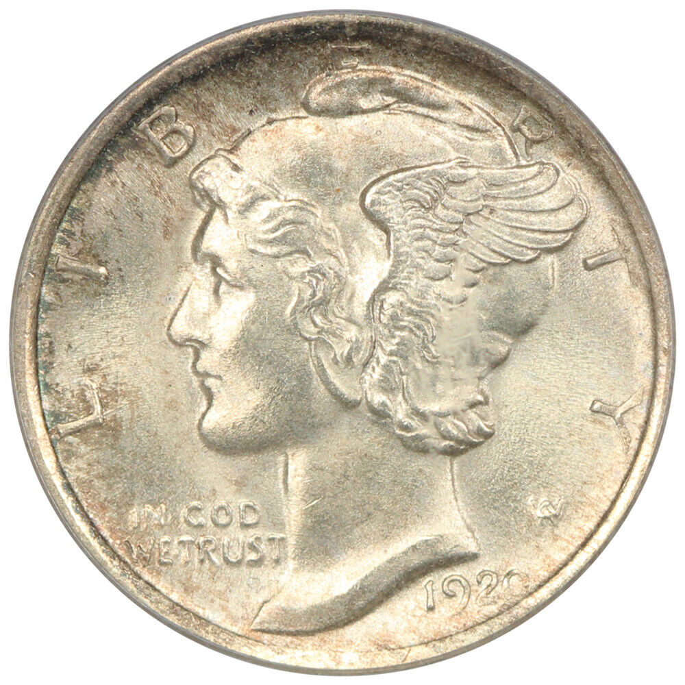 1920 10C PCGS MS65FB - Mercury Dime