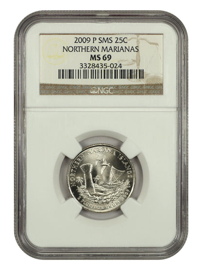 2009-P 25C Northern Mariana Islands NGC SP69 (Satin Finish) - Type 1, Clad