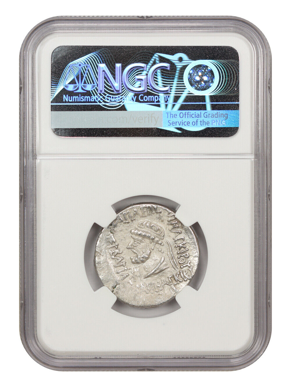 Ancient Greek: Kamnaskires V (c.54-32 BC) AR Tetradrachm NGC Choice VF (Elymais)