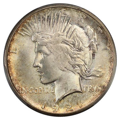 1921 $1 PCGS MS65 (High Relief) - Peace Dollar - Scarce First Year Issue