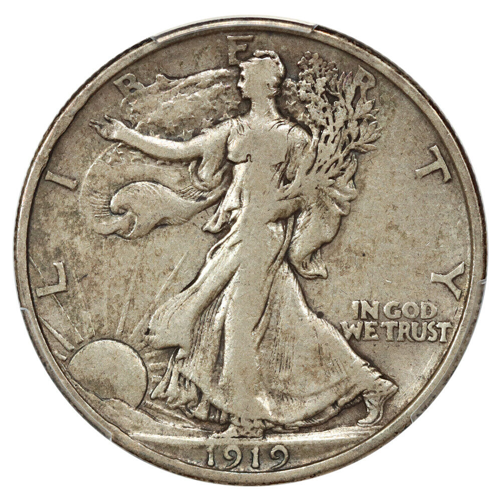 1919-D 50C PCGS VF25 - Walking Liberty Half Dollar - Key Date