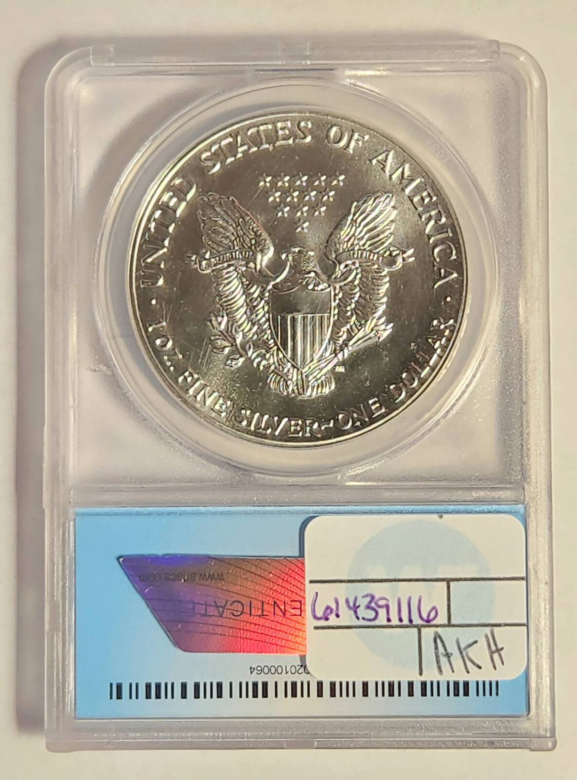 1987 P ANACS MS-70 - SILVER EAGLE