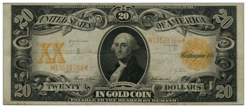 FR. 1186 1906 Gold Certificate $20 PMG Choice VF 35 - Other - Popular Large Size