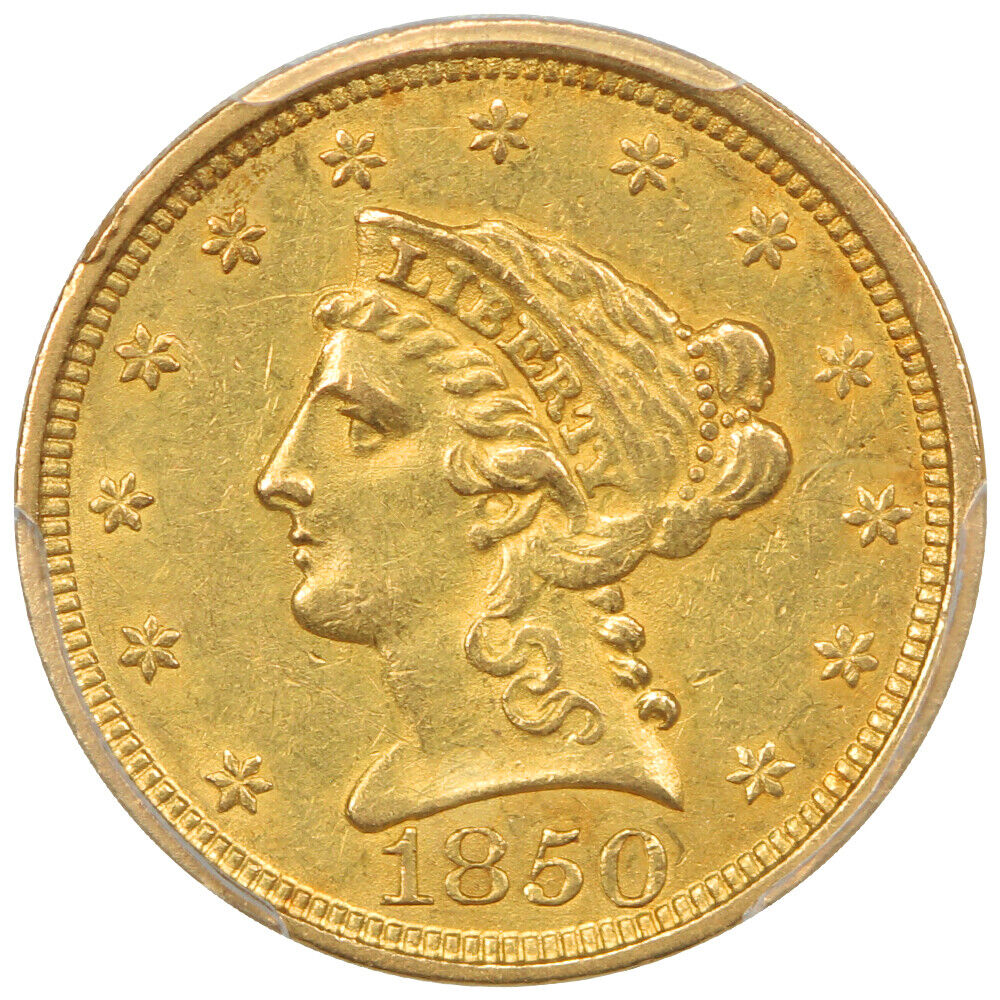 1850 $2.50 PCGS AU50 - Liberty Head $2.5