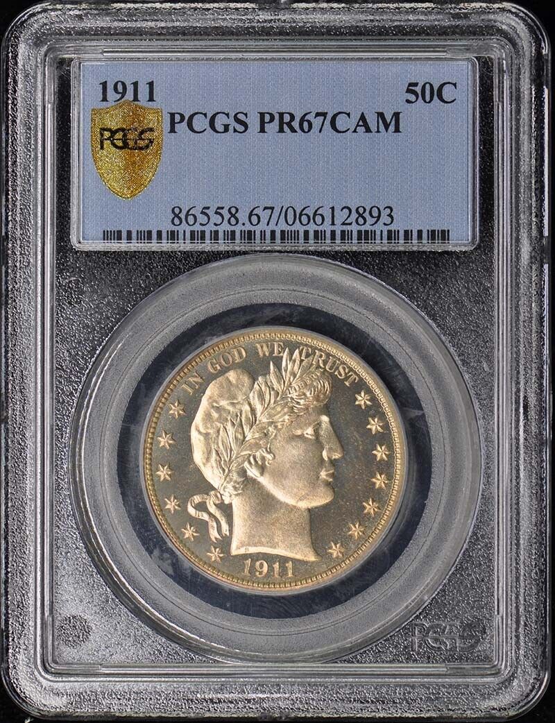 1911 50C Barber Half Dollar PCGS PR67CAM