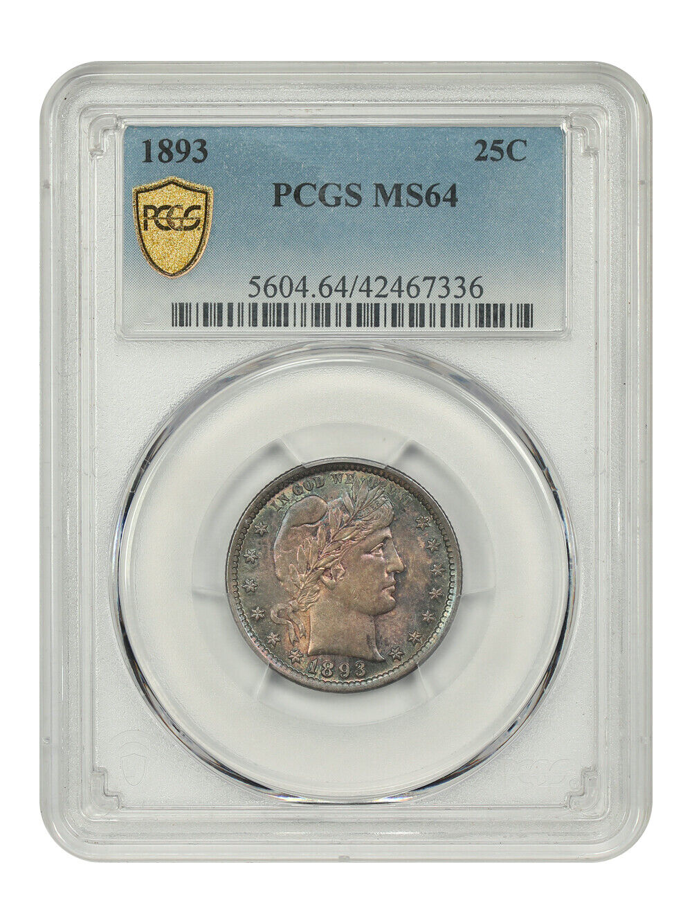 1893 25C PCGS MS64 - Barber Quarter