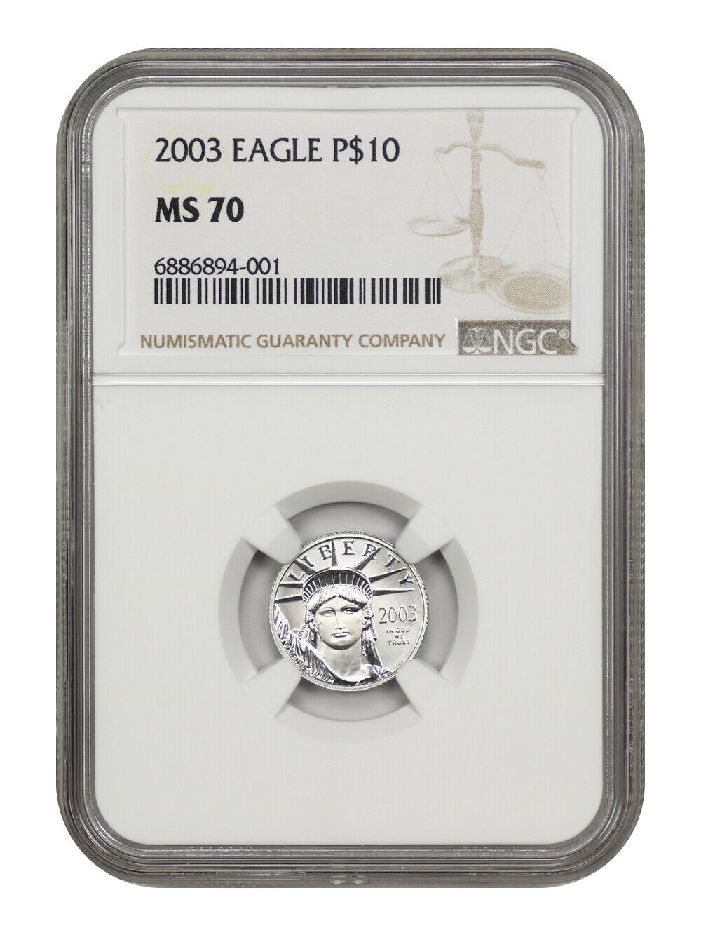 2003 $10 Statue of Liberty NGC MS70