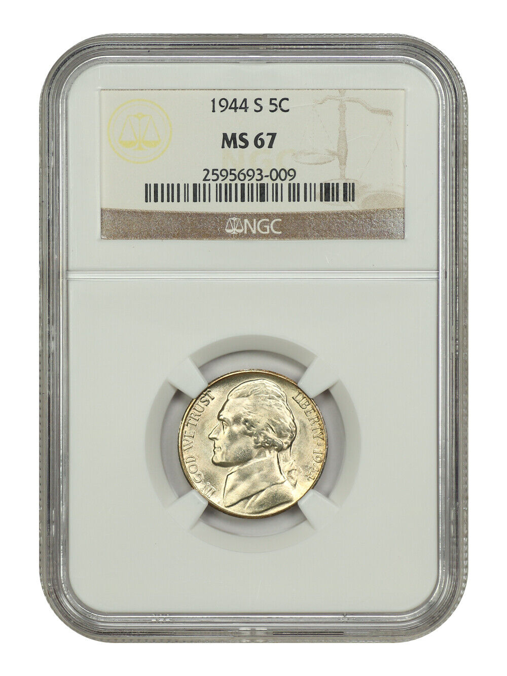 1944-S 5C NGC MS67 - Jefferson Nickel