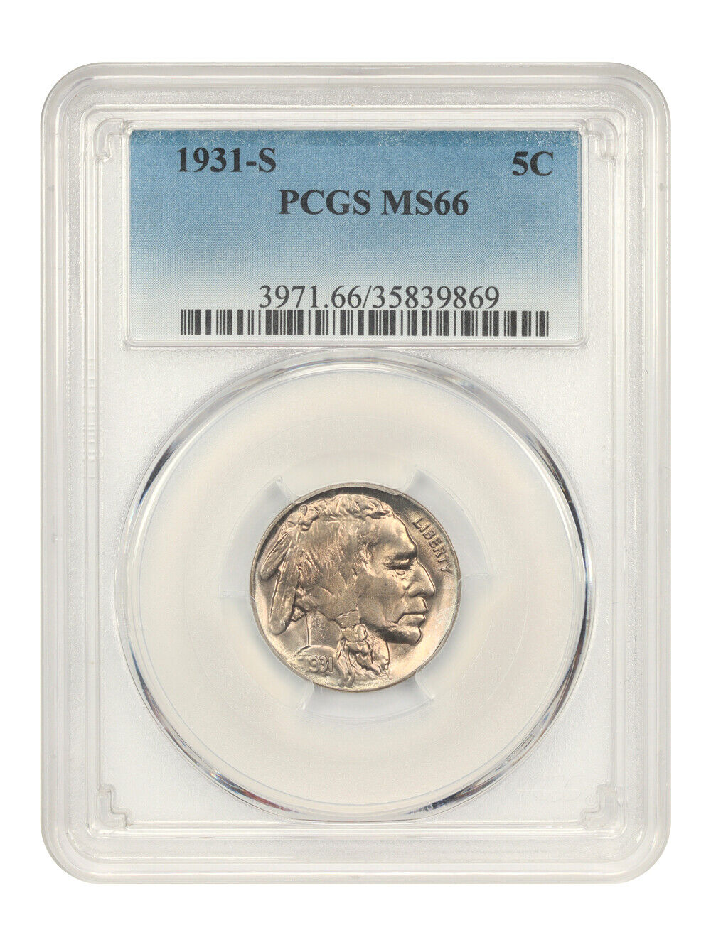 1931-S 5c PCGS MS66