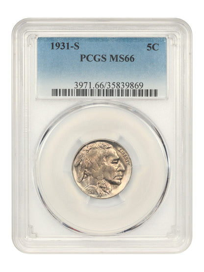 1931-S 5c PCGS MS66