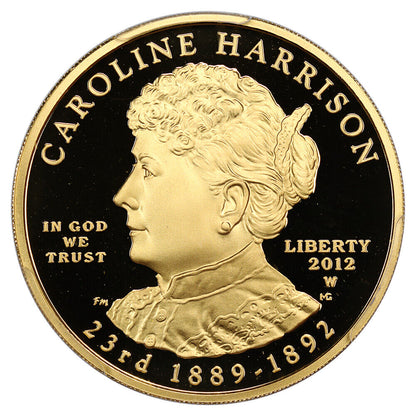 2012-W Caroline Harrison $10 PCGS Proof 70 DCAM (First Strike)