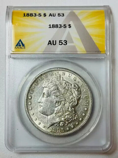 1883 S Morgan Silver Dollar ANACS AU-53