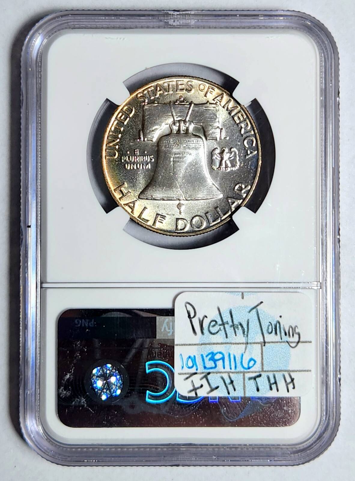 1958 D Franklin Half Dollar NGC MS-67 FBL - PRETTY TONING