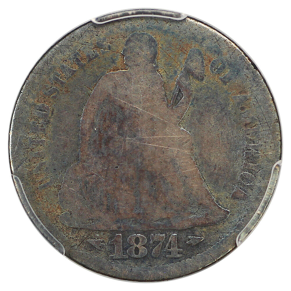 1874-CC 10C PCGS AG03 (Arrows) - Liberty Seated Dime - Scarce CC-Mint Dime