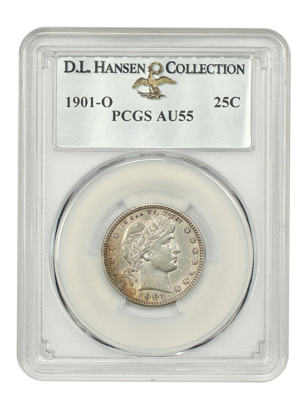 1901-O 25C PCGS AU55 ex: D.L. Hansen