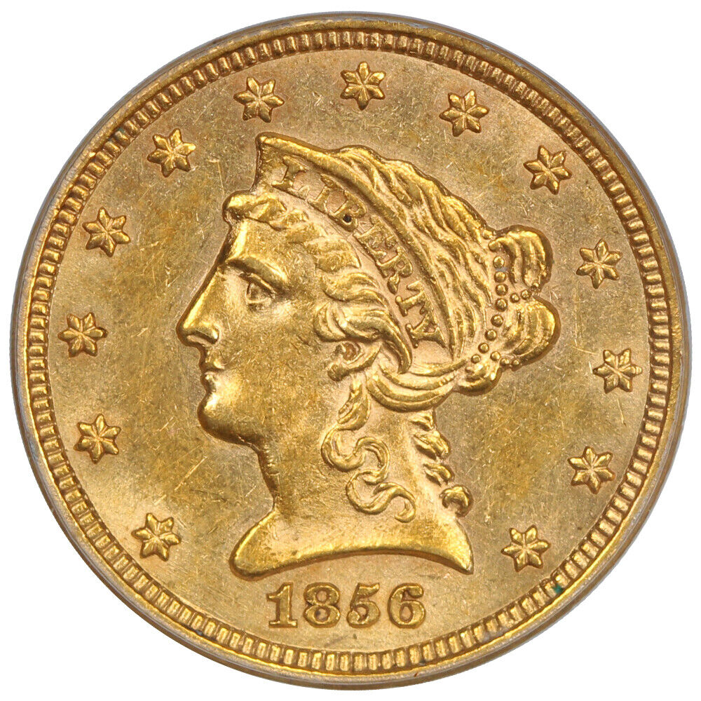 1856 $2.50 PCGS AU58 - Liberty Head $2.5