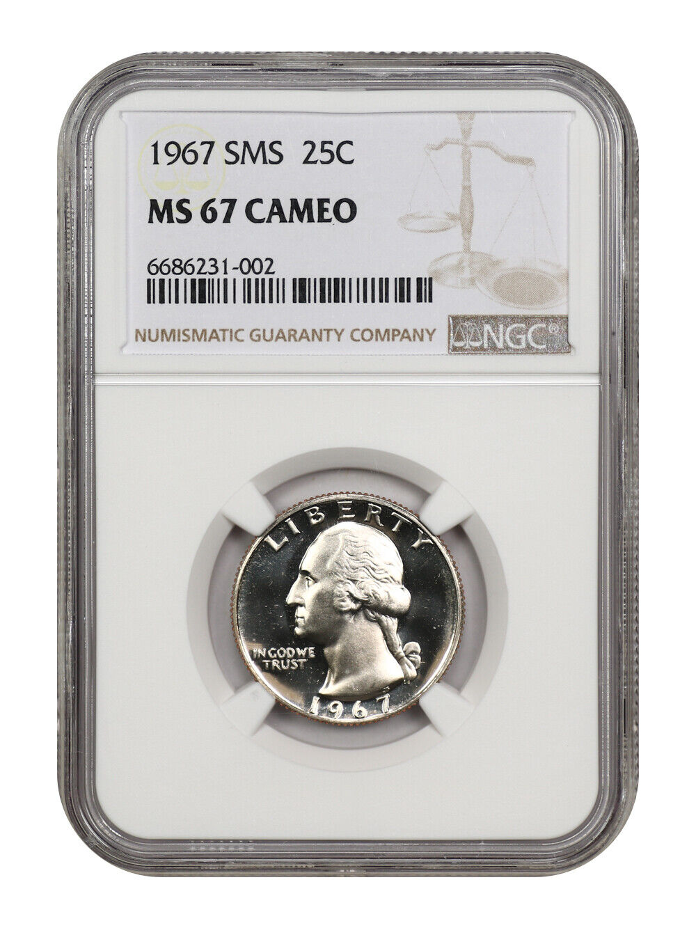 1967 25C SMS NGC SP67CAM