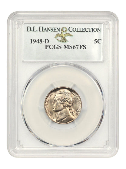 1948-D 5c PCGS MS67 FS ex: D.L. Hansen