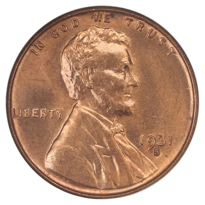 1931-S 1C NGC MS65RD - Lincoln Cent (Wheat Reverse) - Elite Key Date