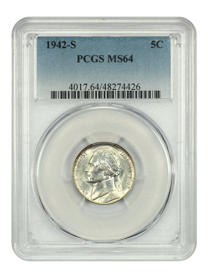 1942-S 5C PCGS MS64 - Jefferson Nickel