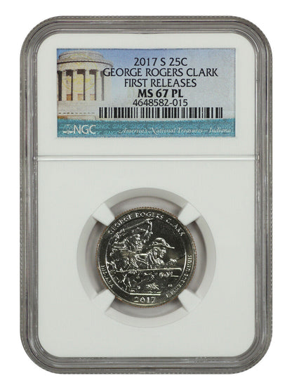 2017-S 25C George Rogers Clark NP NGC MS67PL (First Releases) - Type 1 - Clad