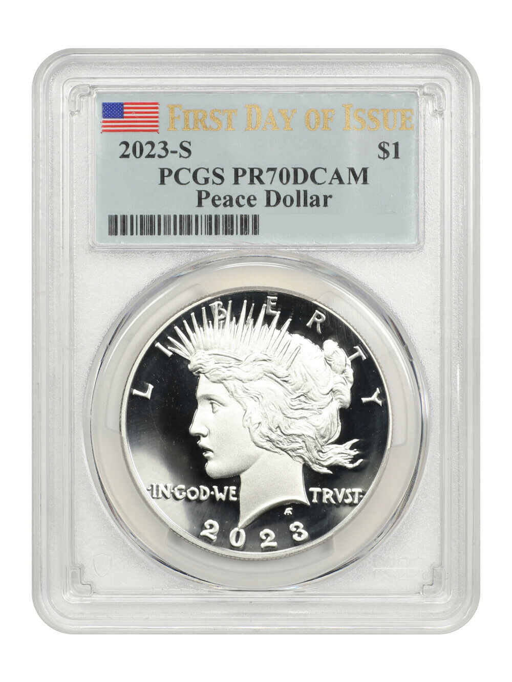 2023-S $1 Peace Dollar PCGS PR70DCAM (First Day of Issue)