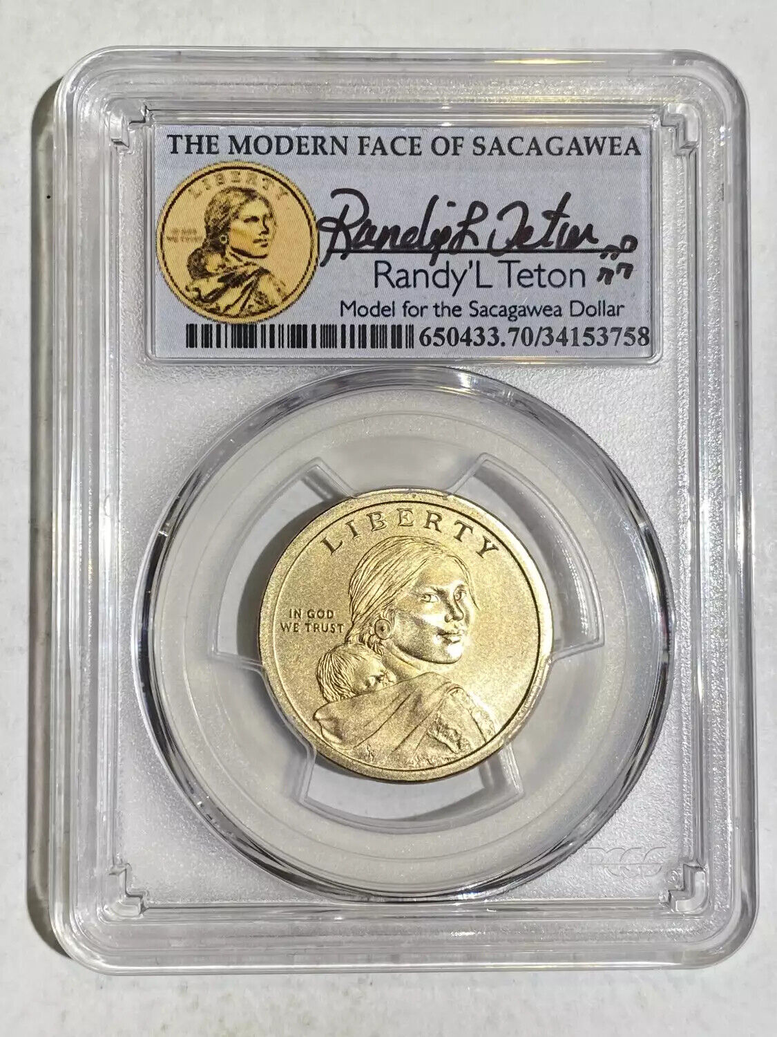 2017-S Dollar Sacagawea PCGS SP-70 Native Amer. Enh Unc Set Randy Tenton Sign