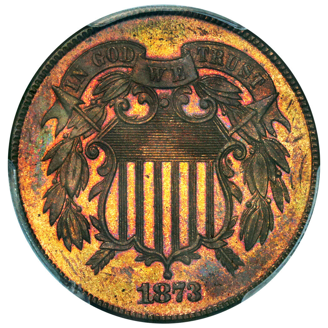 1873 2c PCGS Proof 65 RB (Open 3) ex: D.L. Hansen