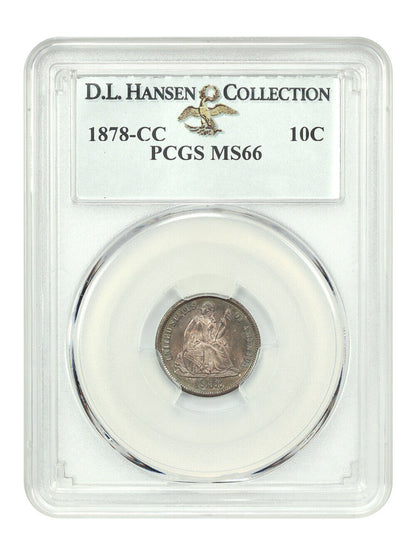 1878-CC 10C PCGS MS66 ex: D.L. Hansen