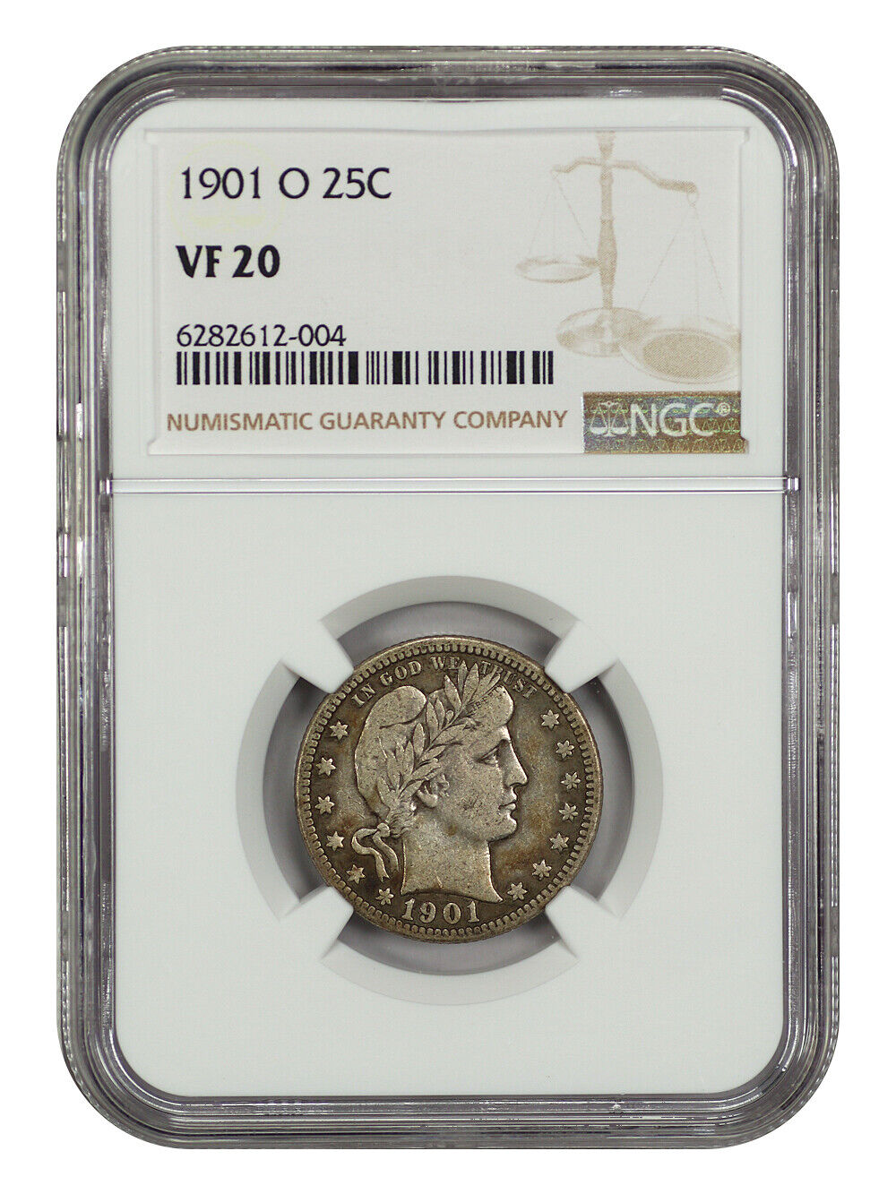 1901-O 25C NGC VF20 - Barber Quarter