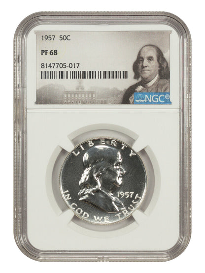 1957 50C NGC PR68 - Franklin Half Dollar