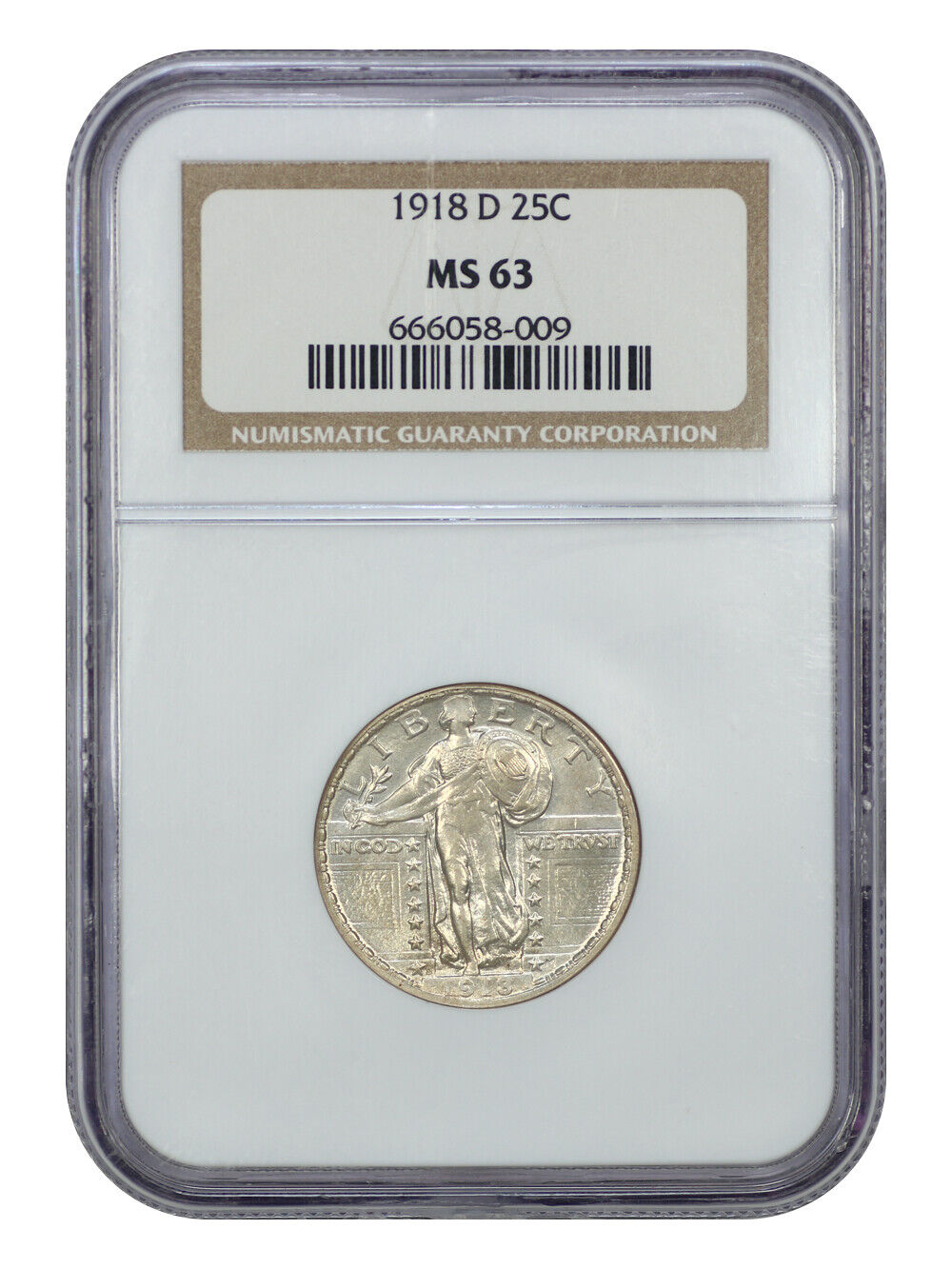 1918-D 25C NGC MS63 - Standing Liberty Quarter