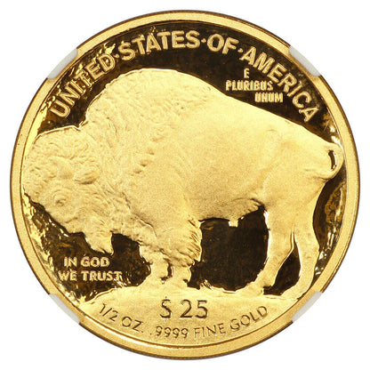 2008-W $25 American Buffalo NGC PR70DCAM (.9999 Fine Gold, Moy Signature)