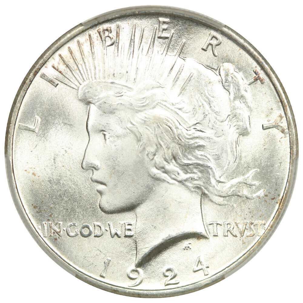 1924 $1 CACG MS67 ex: D.L. Hansen/Monterey Bay - Peace Dollar