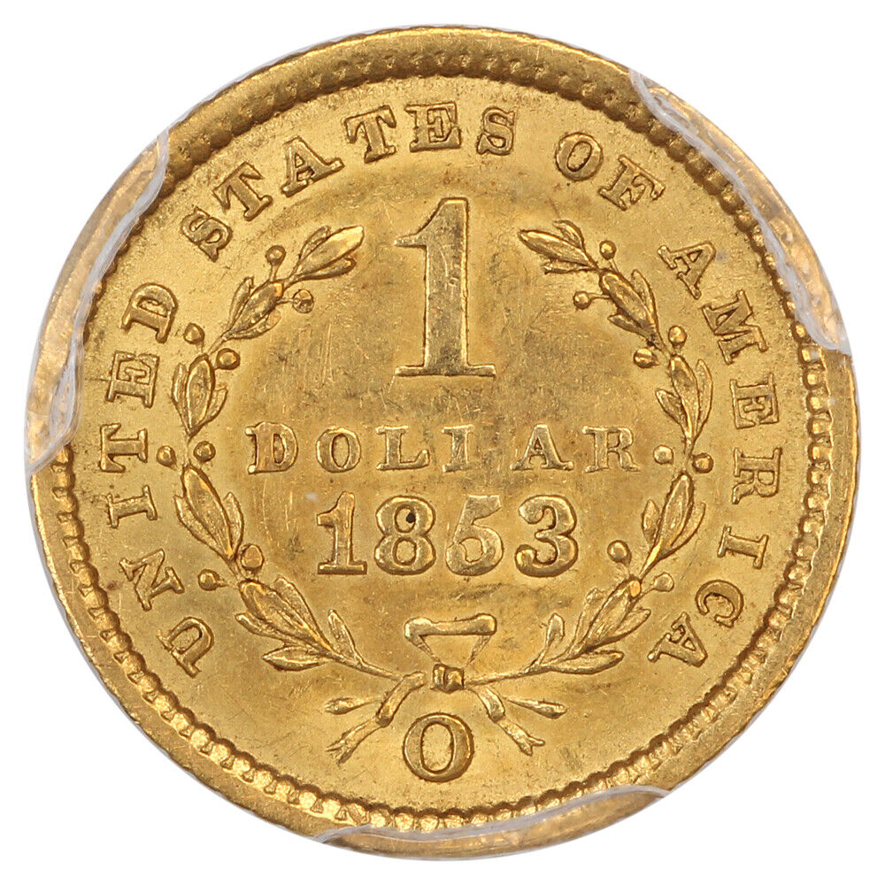 1853-O G$1 PCGS MS62 - Gold Dollar - Popular New Orleans Gold Dollar