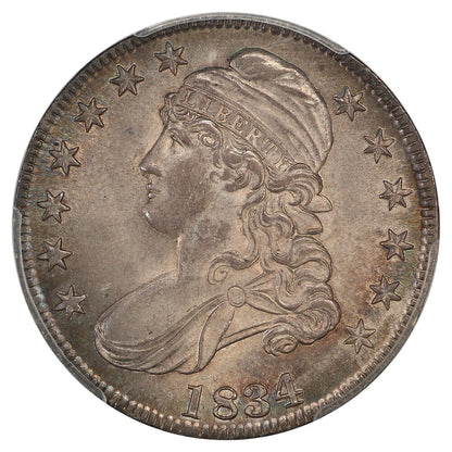 1834 50C PCGS MS65 (Large Date, Small Letters) ex: D.L. Hansen