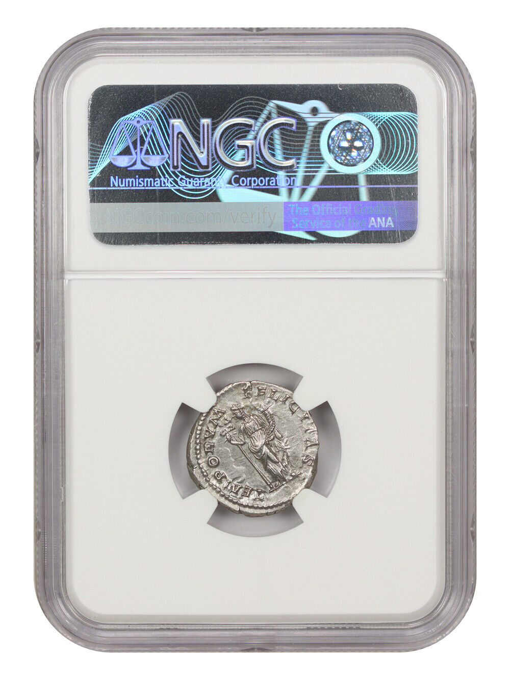 Ancient Roman: Elagabalus (AD 218-222) AR Denarius NGC MS