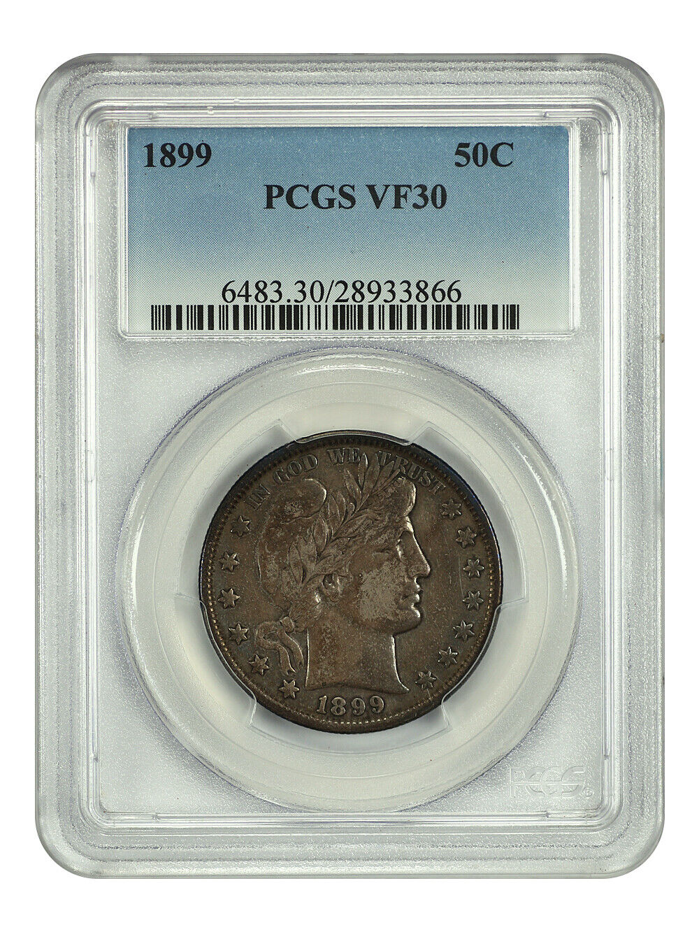 1899 50C PCGS VF30 - Barber Half Dollar